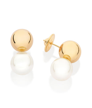 GOLD PEARL OF TIME STUD EARRINGS