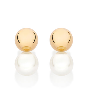 GOLD PEARL OF TIME STUD EARRINGS