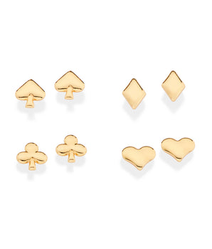 GOLD SUIT OF CARDS STUD EARRINGS KIT