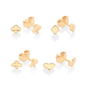 GOLD SUIT OF CARDS STUD EARRINGS KIT