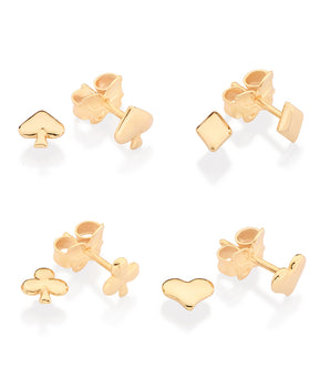 GOLD SUIT OF CARDS STUD EARRINGS KIT