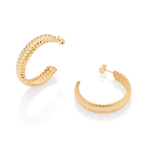 GOLD TEXTURED HOOP EARRINGS