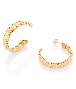 GOLD TEXTURED HOOP EARRINGS