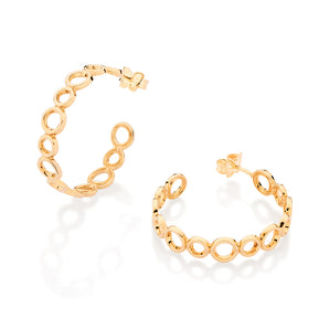 GOLD RIPPLE IN TIME HOOP EARRINGS