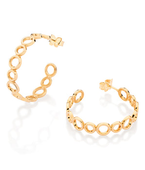 GOLD RIPPLE IN TIME HOOP EARRINGS