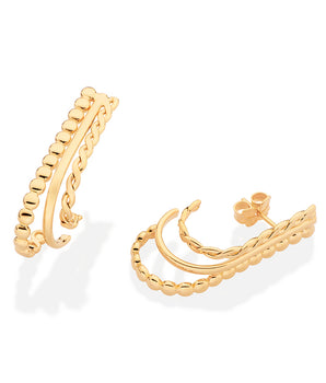 GOLD FUTURISTIC HOOP EARRINGS