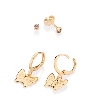 GOLD BUTTERFLY EARRINGS KIT