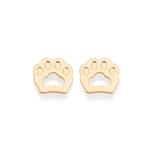 GOLD PET PAW STUD EARRINGS