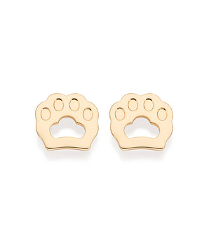 GOLD PET PAW STUD EARRINGS