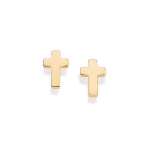 GOLD CROSS STUD EARRINGS