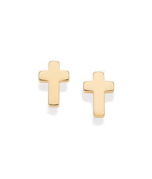 GOLD CROSS STUD EARRINGS