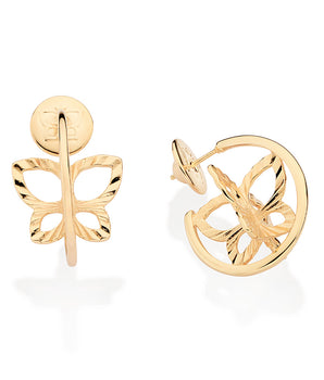 GOLD BUTTERFLY INSIDE HOOP EARRINGS