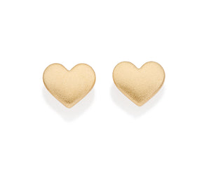 GOLD HEART STUD EARRINGS