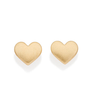 GOLD HEART STUD EARRINGS