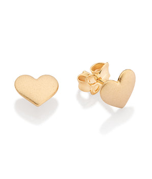 GOLD HEART STUD EARRINGS