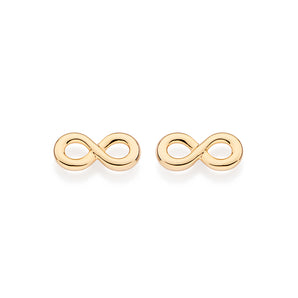 GOLD INFINITY SIGN STUD EARRINGS