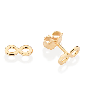 GOLD INFINITY SIGN STUD EARRINGS
