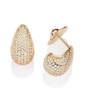 GOLD STUDDED DROPLET EARRINGS
