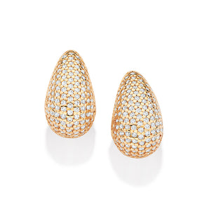 GOLD STUDDED DROPLET EARRINGS