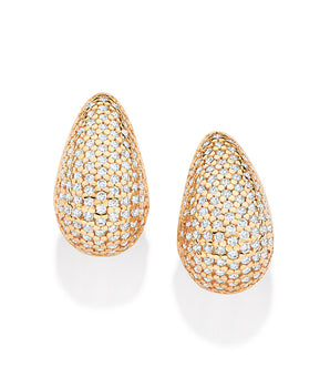 GOLD STUDDED DROPLET EARRINGS