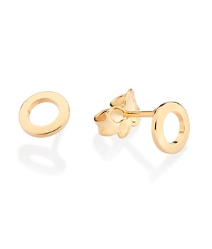 GOLD HOLLOW CIRCLE STUD EARRINGS