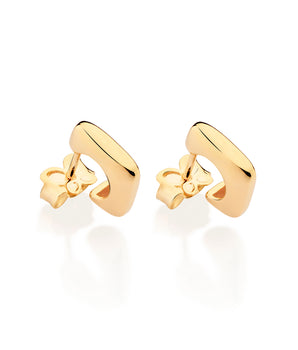 GOLD SQUARE HUGGIE EARRINGS