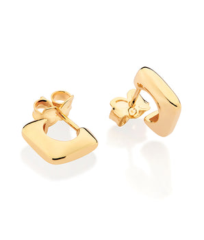 GOLD SQUARE HUGGIE EARRINGS