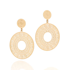 GOLD AZTEC MANDALA EARRINGS