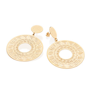 GOLD AZTEC MANDALA EARRINGS