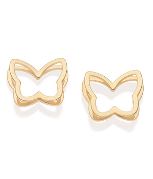 GOLD HOLLOW BUTTERFLY STUD EARRINGS