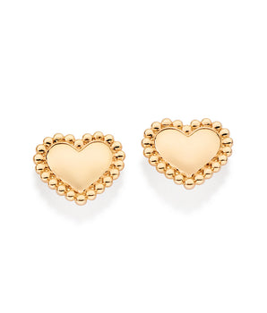 GOLD BEATING HEART STUD EARRINGS