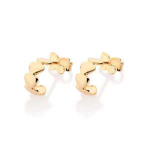 GOLD HEARTS HUGGIE EARRINGS