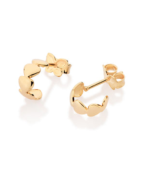 GOLD HEARTS HUGGIE EARRINGS
