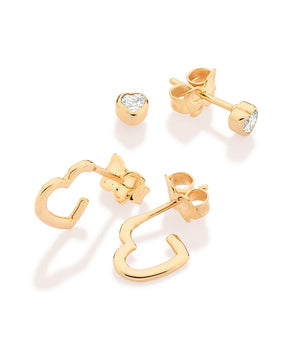 GOLD HEART EARRINGS KIT