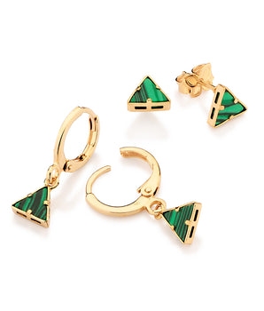GOLD GREEN TRIANGLE EARRINGS KIT