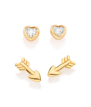 GOLD CUPIDS ARROW STUD EARRINGS KIT