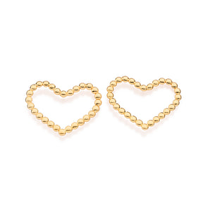 GOLD HEART POP STUD EARRINGS