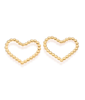 GOLD HEART POP STUD EARRINGS