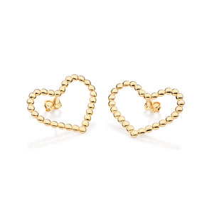 GOLD HEART POP STUD EARRINGS