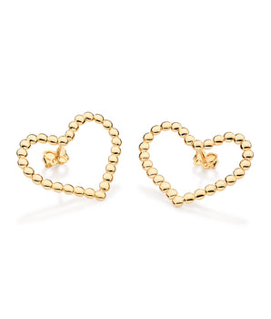 GOLD HEART POP STUD EARRINGS