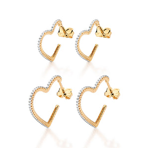 GOLD TWINKLE HEARTS HOOP EARRINGS KIT