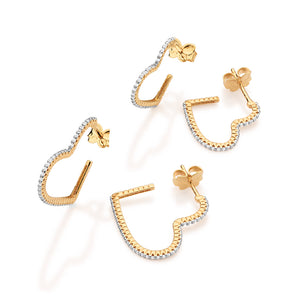 GOLD TWINKLE HEARTS HOOP EARRINGS KIT