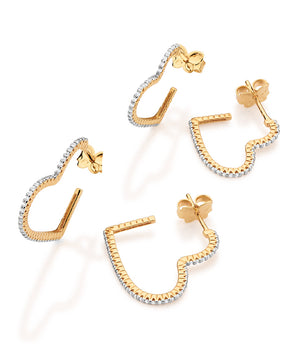 GOLD TWINKLE HEARTS HOOP EARRINGS KIT