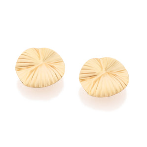 GOLD GOLDEN RAYS BUTTON EARRINGS