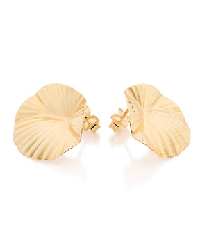 GOLD GOLDEN RAYS BUTTON EARRINGS