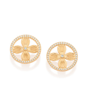 GOLD LUSH PETAL STUD EARRINGS