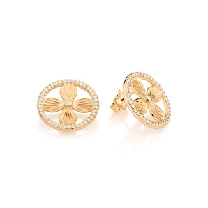 GOLD LUSH PETAL STUD EARRINGS