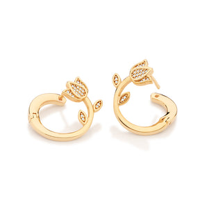 GOLD TULIP STUD EARRINGS