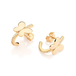 GOLD PAPILLON HUGGIE EARRINGS