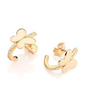 GOLD PAPILLON HUGGIE EARRINGS